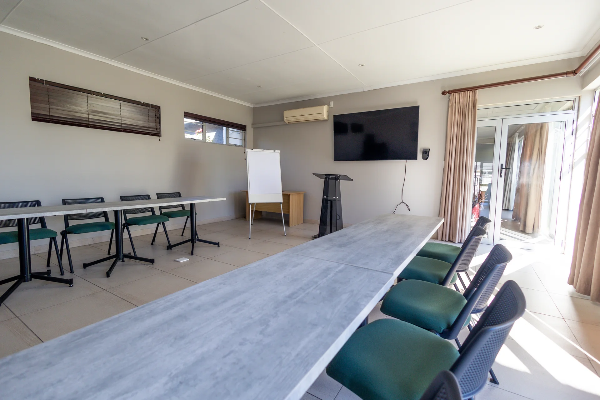 Conference table setting at Fusion House